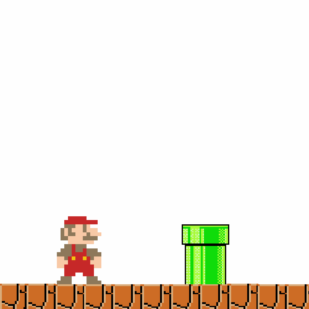 Mario by Nintendo animated jumping into a green pipe